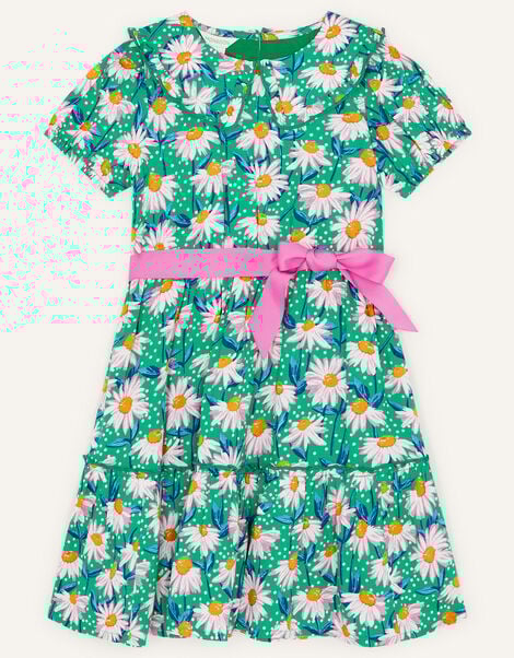 Daisy Woven Tiered Dress, Green (GREEN), large