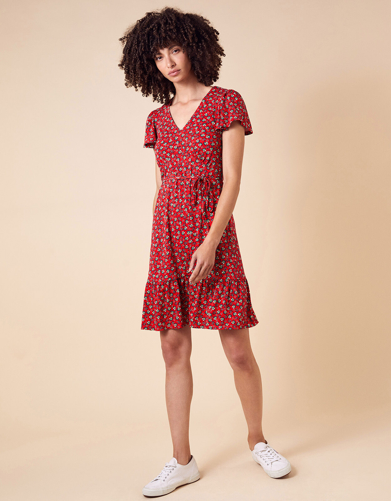 Monsoon red floral dress shop