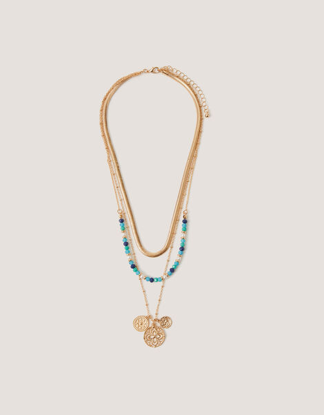 Filigree Pendant Layered Necklace, , large