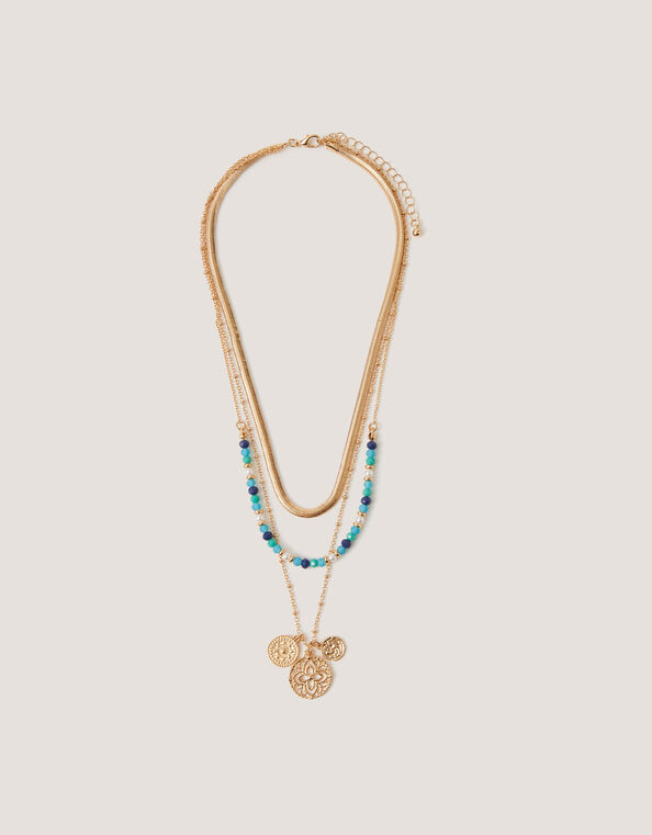 Filigree Pendant Layered Necklace, , large