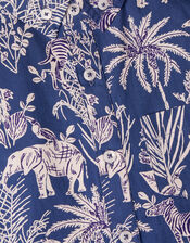 Safari Animal Print Shirt WWF-UK Collaboration, Blue (NAVY), large