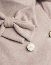 Bow Cape Coat, Camel (OATMEAL), large