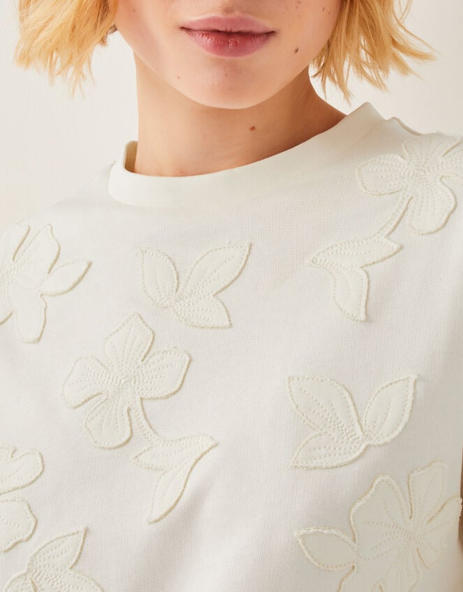 Abi Floral Applique Sweatshirt, Natural (NEUTRAL), large