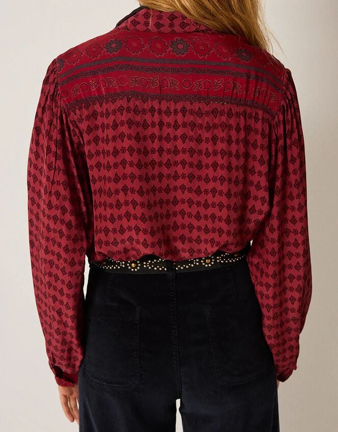 Maison Hotel Emilie Floral Shirt, Red (RED), large