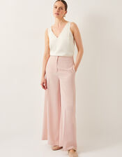 Ruth Wide Leg Trousers, Pink (PALE PINK), large
