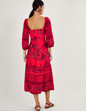 Paola Palm Print Dress with LENZING™ ECOVERO™, Red (RED), large