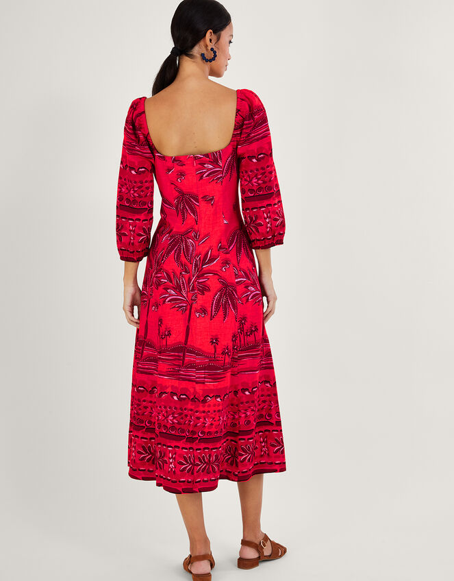 Paola Palm Print Dress with LENZING™ ECOVERO™, Red (RED), large