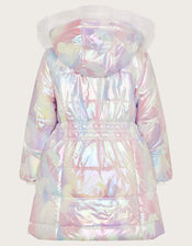 Unicorn Metallic Padded Coat with Hood, Pink (PINK), large