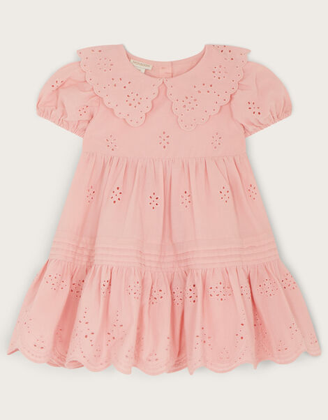 Baby Broderie Pintuck Dress, Pink (PINK), large