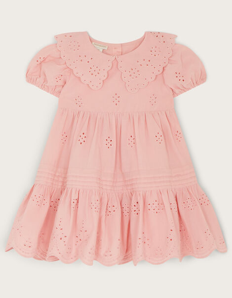 Baby Broderie Pintuck Dress Pink, Pink (PINK), large