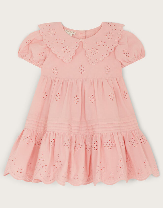 Baby Broderie Pintuck Dress, Pink (PINK), large