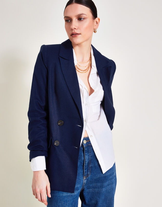 Mabel Double-Breasted Jacket, Blue (NAVY), large