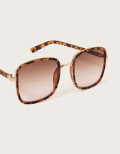 Tortoiseshell Square Sunglasses, , large