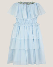 Phoebe Ruffle Tiered Party Dress, Blue (PALE BLUE), large