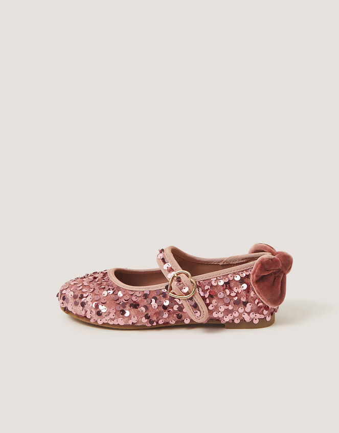 Sequin Mary Jane Ballet Flats, Pink (PINK), large