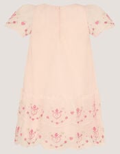 Baby Heart Embroidered Mesh Party Dress, Pink (PINK), large
