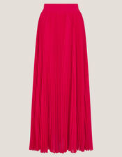 Ezra Pleated Maxi Skirt, Red (RED), large