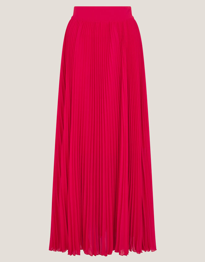 Ezra Pleated Maxi Skirt, Red (RED), large