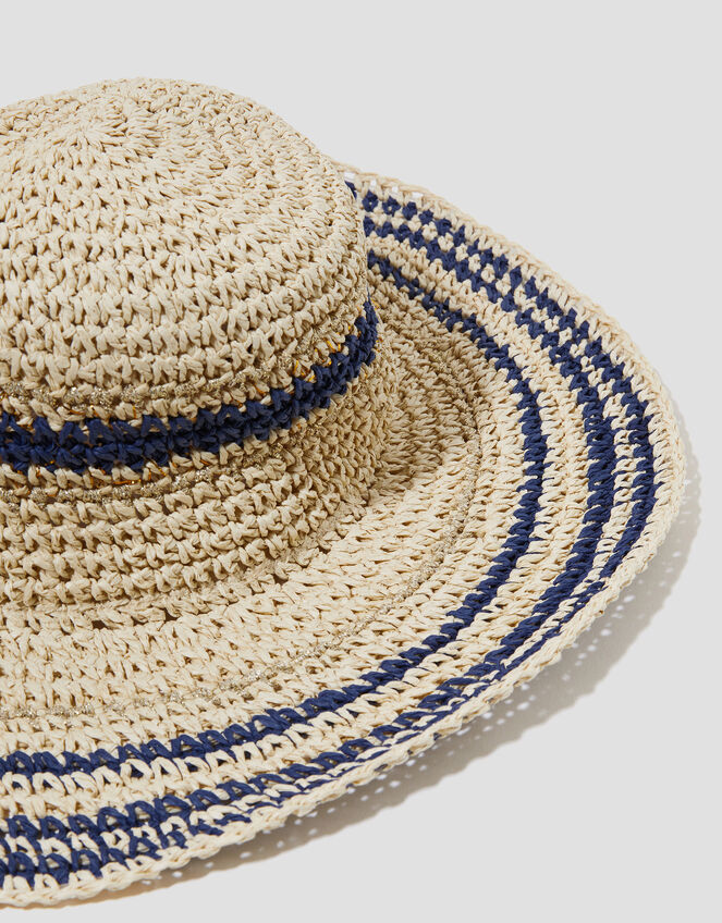 Mona Stripe Straw Sun Hat, , large