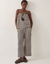 Geena Geometric Print Wide Leg Trousers, Black (BLACK), large