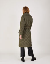 Penelope Belted Quilted Coat with Recycled Polyester, Brown (BROWN), large