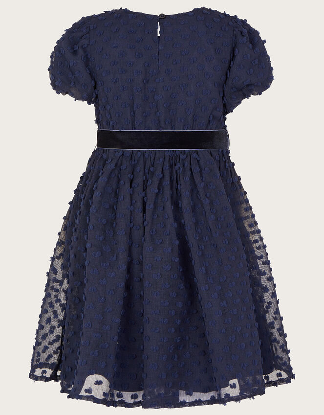 Fancy Textured Dress	, Blue (NAVY), large