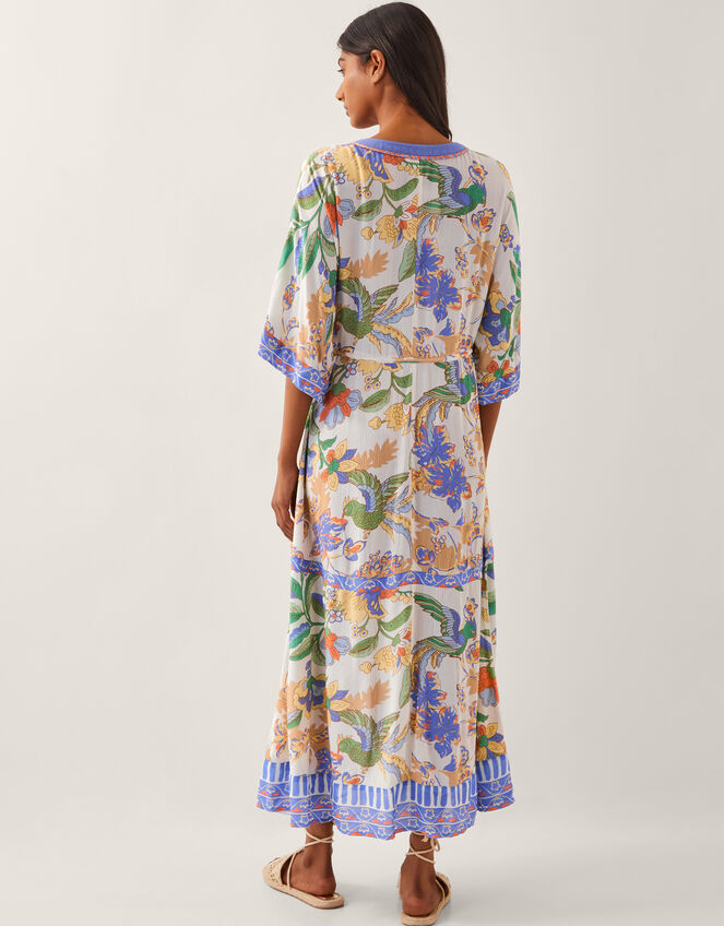 Kaia Tropical Kaftan Midi Dress, Ivory (IVORY), large
