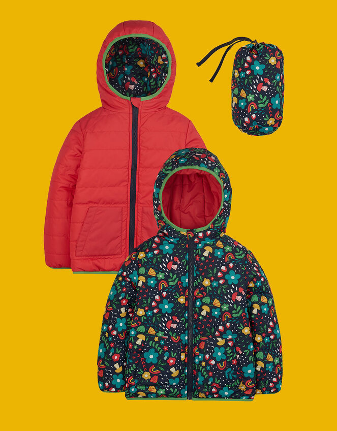 Frugi Reversible Toasty Trail Jacket, Blue (NAVY), large
