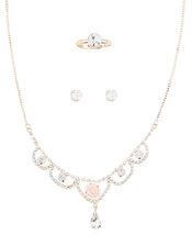 Rose Shine Diamante Jewellery Set , , large