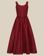 Ohio Taffeta Prom Dress, Red (BURGUNDY), large