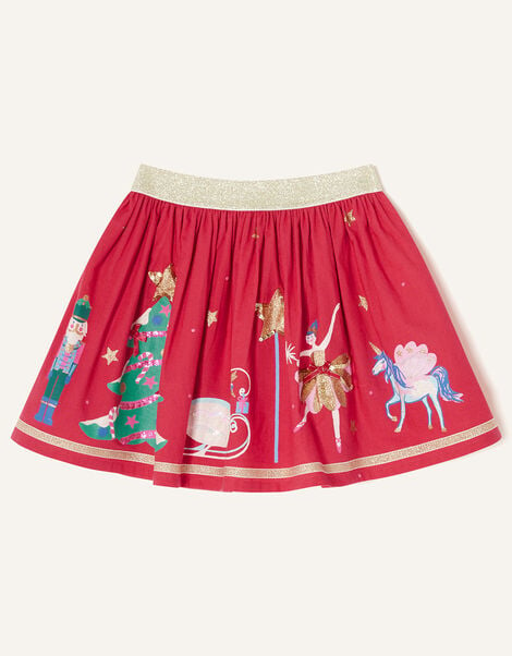 Christmas Applique Skirt Red, Red (RED), large