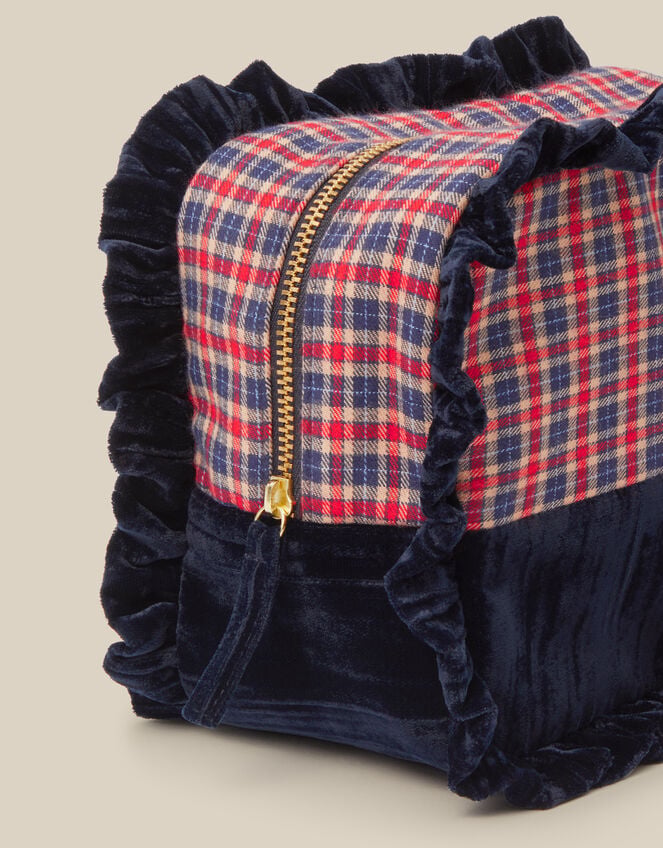 Tartan Velvet Make Up Bag, , large