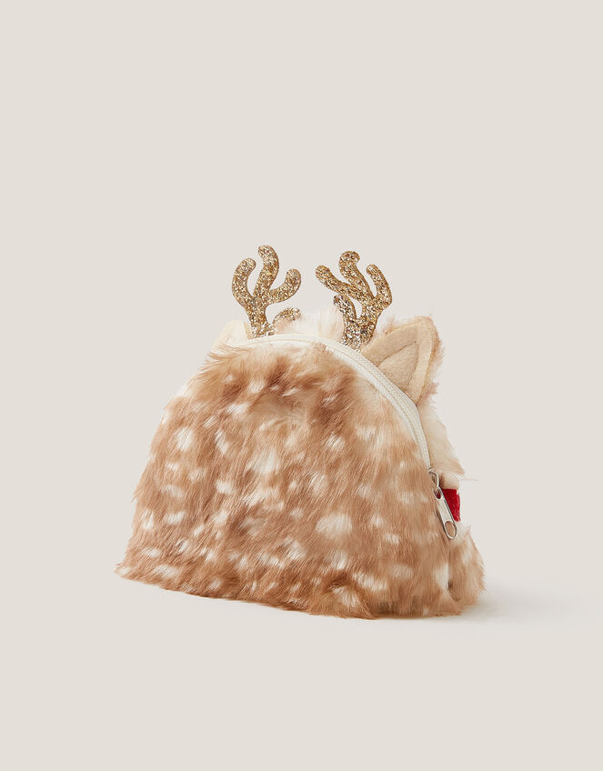 Faux Fur Reindeer Purse Bag, , large