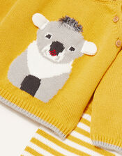 Newborn Koala Knit Set, Yellow (MUSTARD), large