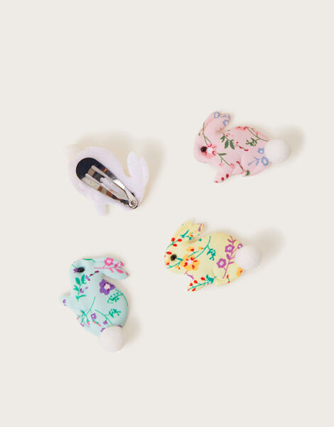 Ditsy Bunny Hair Clips 4 Pack, , large