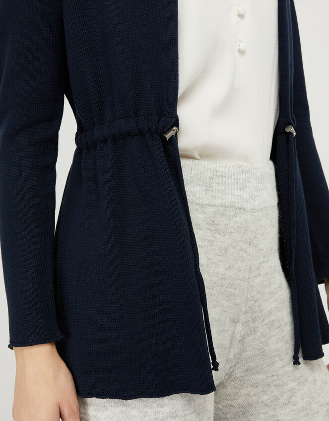 Erica Drawstring Cardigan, Blue (NAVY), large
