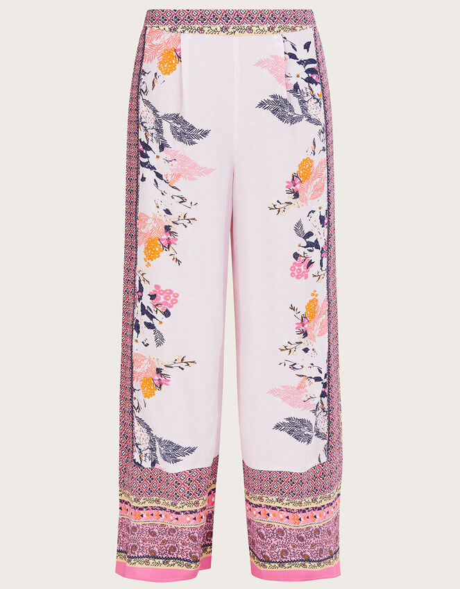 Phedra Print Pants in Sustainable Viscose, Pink (BLUSH), large