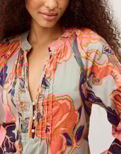 Carmen Floral Midi Tunic Dress, Green (SAGE), large