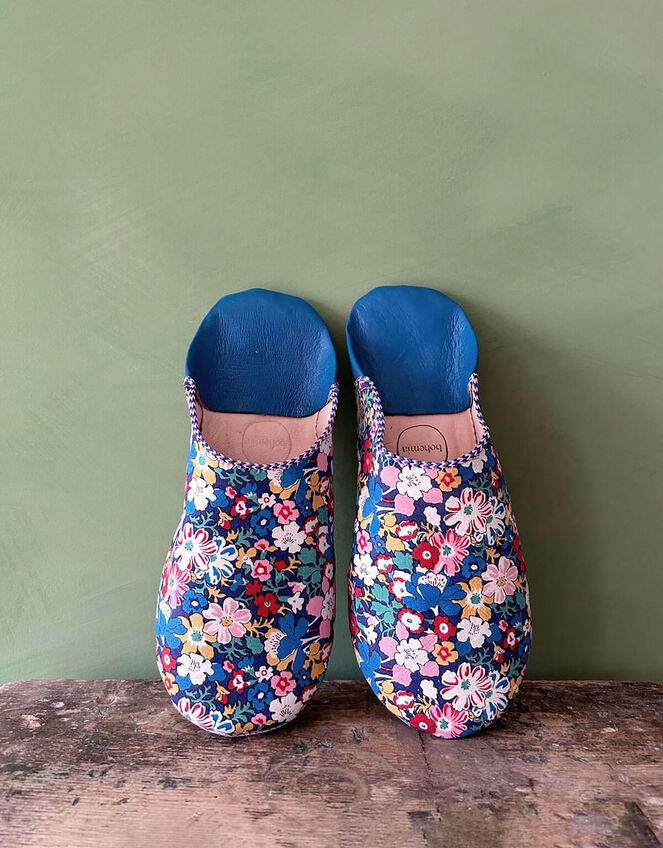 Bohemia Design Liberty Print Babouche Slippers, Blue (BLUE), large
