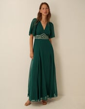 Sienna Embellished Maxi Dress, Green (DARK GREEN), large