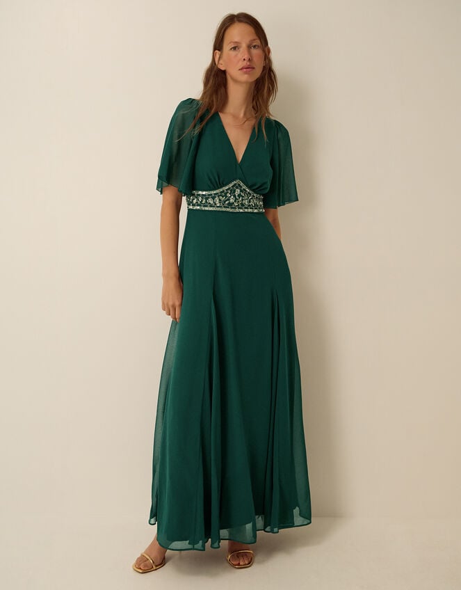 Sienna Embellished Maxi Dress, Green (DARK GREEN), large