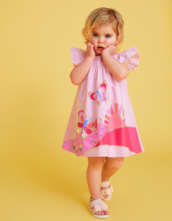 Baby Butterfly Sunrise Dress, Pink (PALE PINK), large