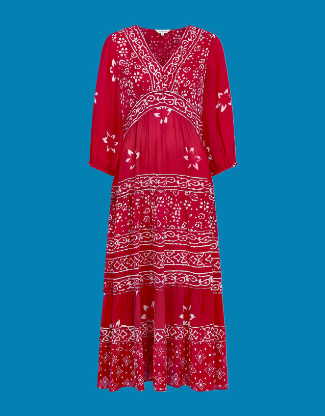 East Chrissy Print Satin Dress, Red (RED), large