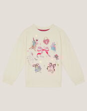 Magical Unicorn Print Sweatshirt, Ivory (IVORY), large