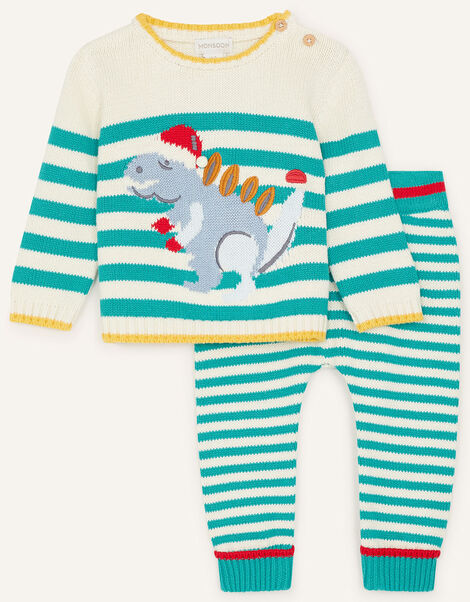 Newborn Christmas Dino Set, Green (GREEN), large
