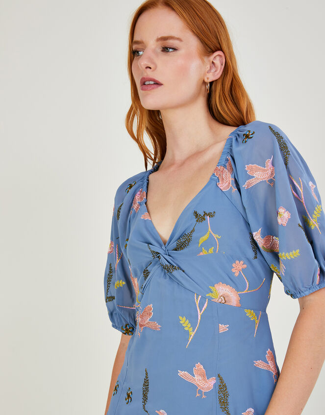 Dani Embroidered Midi Dress , Blue (BLUE), large