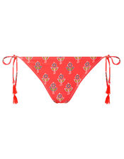Floral Bikini Briefs with Recycled Polyester, Red (RED), large