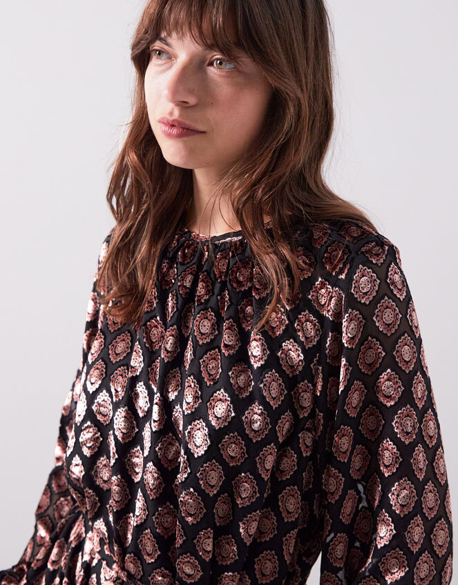 East Pheba Print Maxi Dress, Black (BLACK), large