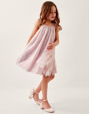 Rosalee Sequin Tulle Swing Dress, Pink (PINK), large