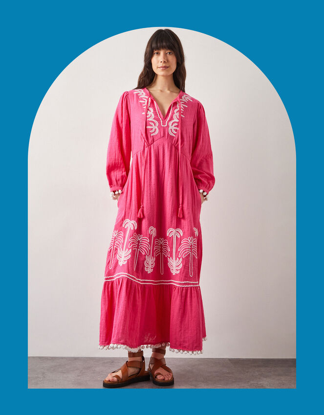 East Karyta Embroidered Maxi Dress, Pink (PINK), large